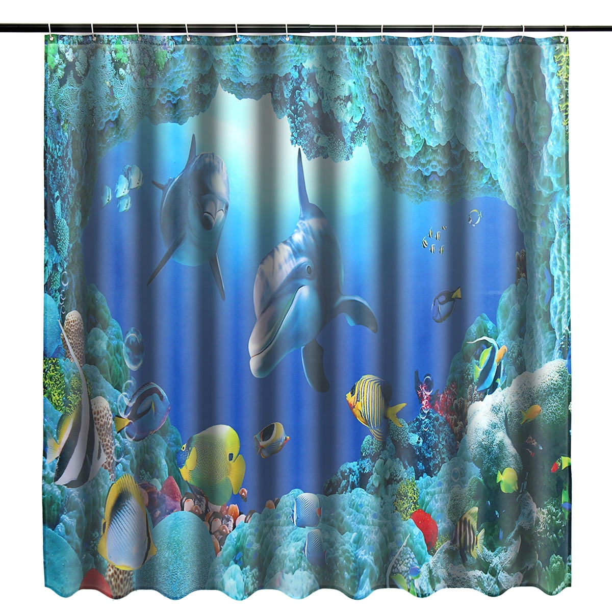 Beautiful girl Printed Shower Curtain Waterproof Bathroom Decor 71*71" 12 Hooks 