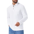 thumbnail image 4 of INSPIRE CHIC Edición Camiseta Polo de Golf para Hombre con Botones Contrastantes, Bolsillo y Mangas Largas M Blanca, 4 of 6
