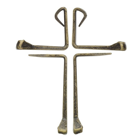 

1 PC-Component antique brass-plated carbon steel 55x47mm assembled horseshoe nail cross. Sold per 4-piece set.