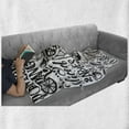 thumbnail image 6 of Cocktail Party Soft Flannel Fleece Blanket, Sketch Pomegranate Orange Sangria Glass Fruits and Hand-written Lettering, Cozy Plush for Indoor and Outdoor Use, 70" x 90", Black White, by Ambesonne, 6 of 6