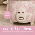 thumbnail image 3 of COOK WITH COLOR Rice Cooker, 6-Cup with Tempered Glass Lid, Floral Pink, 3 of 7