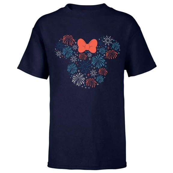 Disney Minnie Mouse Fireworks Americana - Short Sleeve T-Shirt for Kids - Customized-Navy