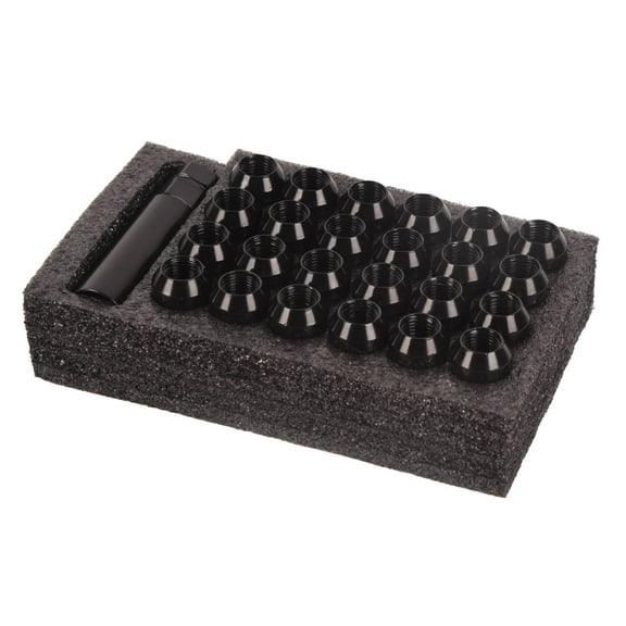 Car 24PCS 14X1.5 7 SPLINE LUG NUTS 2" BLACK