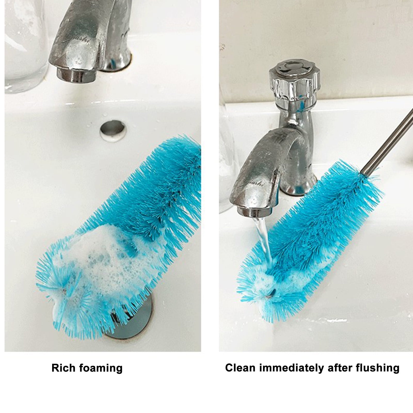 Bottle Brush Set for Cleaning, 6 Piece Stainless Steel Long Handle Brush, Silicone Straw Cleaner for Sports Bottle
