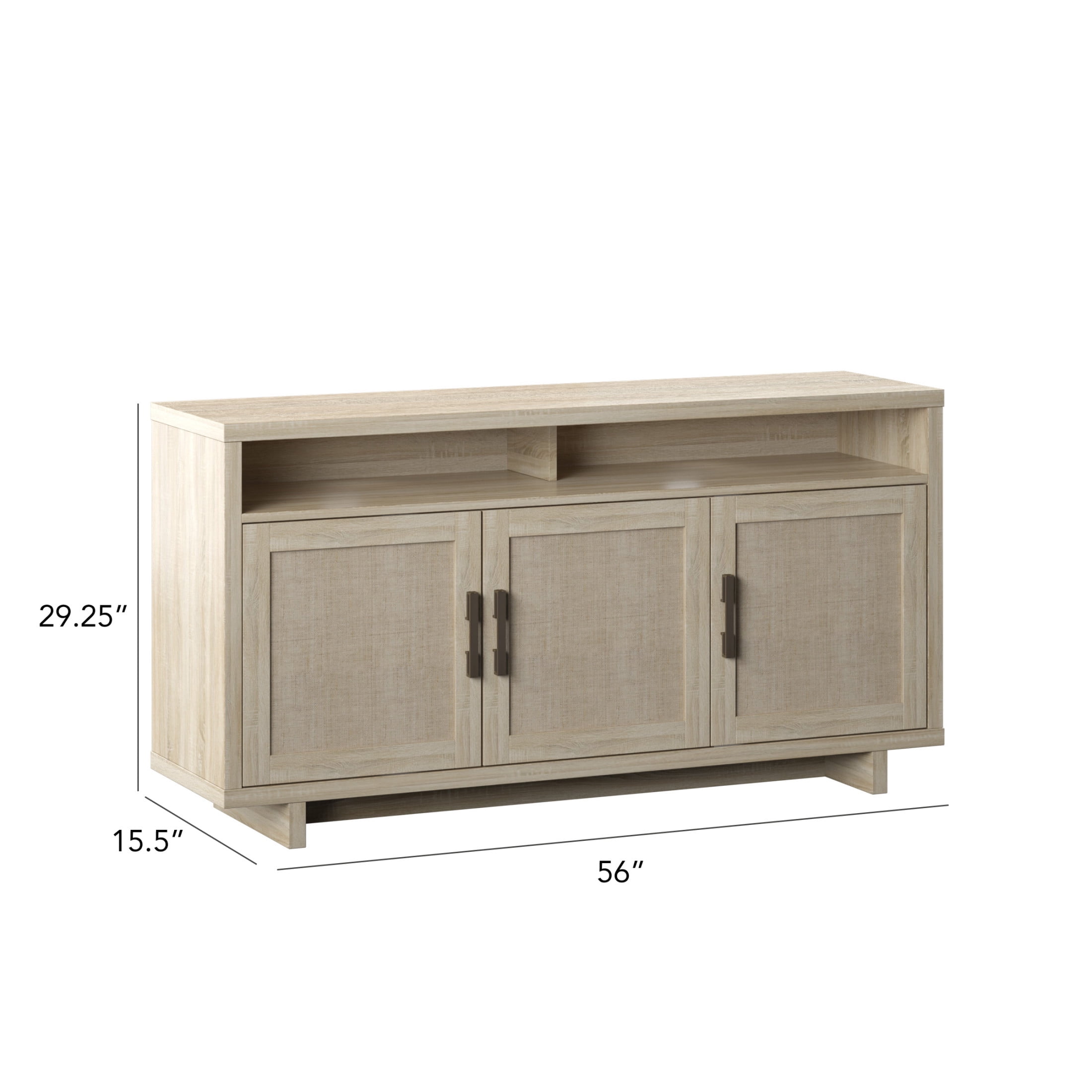 Twin Star Home TV Stand with Fabric Doors for TVs up to 60