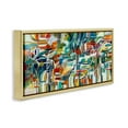 thumbnail image 4 of Stupell Industries Chaotic Doodle Shapes Abstract Painting Gold Floater Framed Canvas Art Print Wall Art, 31 x 14, 4 of 10