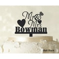 thumbnail image 1 of Personalized Mr & Mrs Wedding Cake Topper Personalized Matt Black Cake Topper Color Option Available 5-7 Inches Wide, 1 of 1