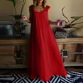 thumbnail image 5 of VBVC Women's Sleeveless Lace Trim Maxi Dress,Ladies Casual Loose Flowy Long Nightgown,Summer Beach Vacation Sundresse for Women,Red,S-5XL, 5 of 7
