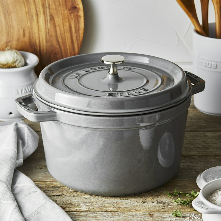 Staub Cast Iron Dutch Oven 5-qt Tall Cocotte, Made in France, Serves 5-6,  Graphite