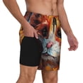 thumbnail image 2 of Yiaed Oil Painting Colorful Hamster Print Mens Swim Trunks Bathing Suit Compression Liner Beach Swim Shorts Swimwear Quick Dry Zipper Pocket No-Chafing Board Short-X-Large, 2 of 6