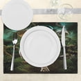 thumbnail image 3 of Ambesonne Fantasy Place Mats Set of 4, Fantasy Tiger Galaxy, Standard Size, Green, 3 of 6