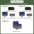 thumbnail image 2 of Aoxun 10 Piece Patio Furniture Set Wicker Rattan Patio Conversation Set Outdoor Sectional Sofa Set with Coffee Table and 4” Thickened Cushions, Blue(Waterproof Cover Included), 2 of 7