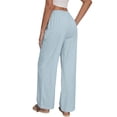 thumbnail image 4 of Fantaslook Wide Leg Pants for Women High Waisted Drawstring Pleated Trousers Pants Summer Casual Work Pants with Pockets, 4 of 8