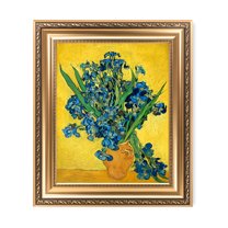 DECORARTS - Irises Vase Flower, Vincent Van Gogh Art Reproduction. Giclee Prints Match with Golden Framed for Wall Decor. Picture Size: 20x16 in, Framed Size: 26x22 in