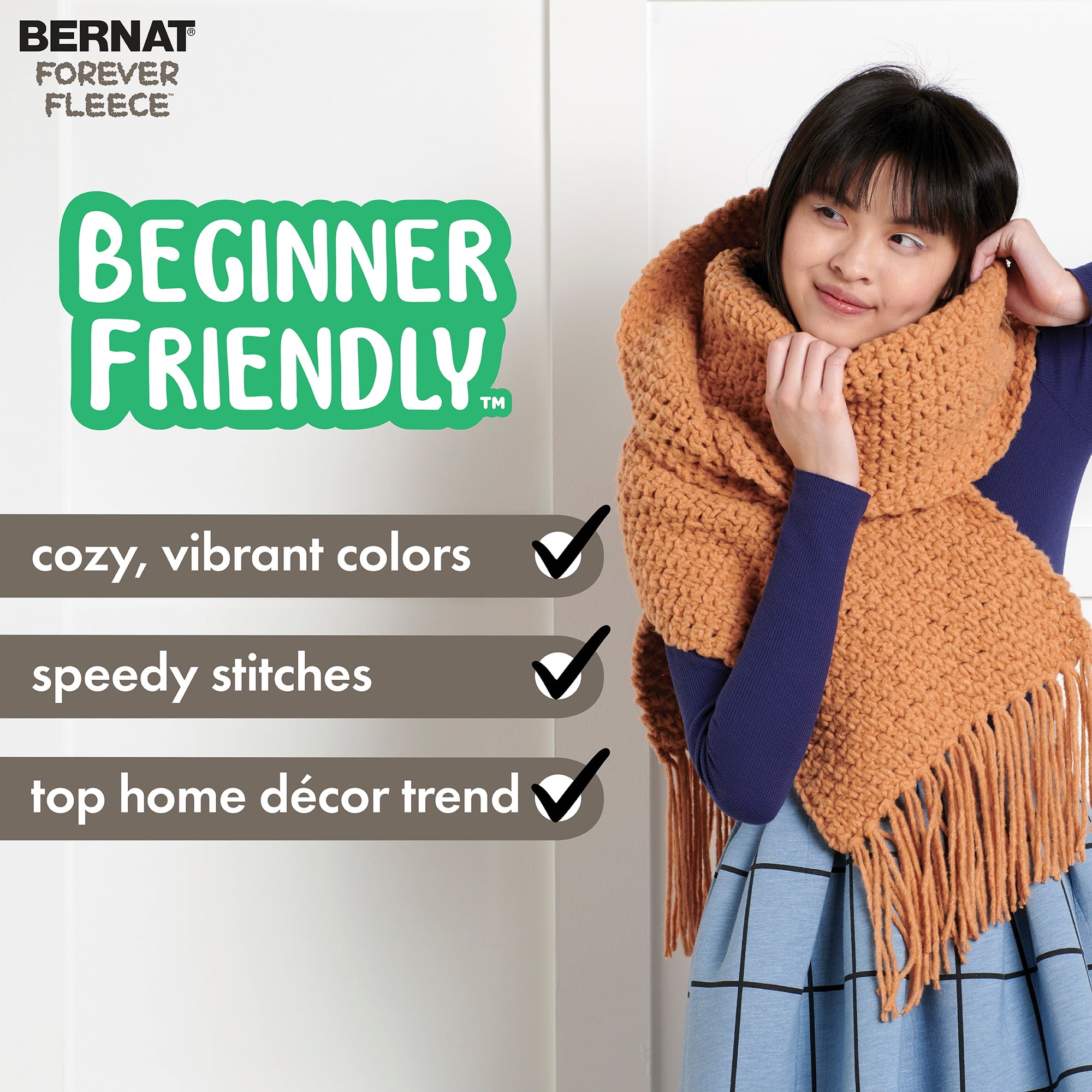 Bernat® Forever Fleece™ #6 Super Bulky Polyester Yarn, Winter Waves 9.9oz/280g 194 Yards