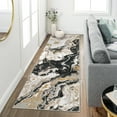thumbnail image 6 of JoanKaren Abstract Area Rugs, 2'x8' Washable Kitchen Runner Abstract Marble Pattern Rug Runners for Hallways Non Slip,Black, 6 of 7
