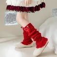 thumbnail image 6 of NAISIBABY Girls Christmas Leg Warmers, Thicken Stretchy Loose Comfort Fit Cotton Knitted Knee High Socks Red Free Size, 6 of 7