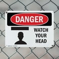 thumbnail image 5 of (2 Pack) Watch Your Head OSHA Danger Sign 18 Inch X 12 Inch Indoor / Outdoor Rust-Free Aluminum Metal Signs for Workplace, Workshop, and Construction Site, Made in the USA, 5 of 8