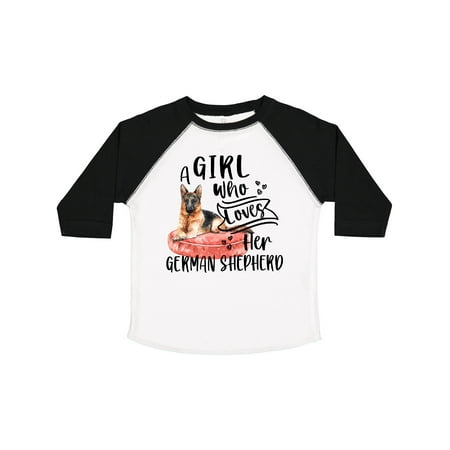 

Inktastic A Girl Who Loves Her German Shepherd Gift Toddler Boy or Toddler Girl T-Shirt