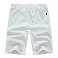 thumbnail image 2 of Tyhengta Mens Shorts Casual Drawstring Zipper Pockets Elastic Waist Cationwhite 44, 2 of 8