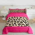 thumbnail image 2 of jejeloiu Abstract Cheetah Print Bedding Comforter Set,Abstract Geometric Lines Twin Comforter Sets,Pink Brown Bedding Set For Teens,Super Cozy Room Decor Reversible,2-Piece, 2 of 8