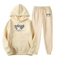 thumbnail image 4 of Women's Athletic Valentine's Day Sweatsuit - 2 Piece Funny Bow Graphic Hoodie Jogger Pants Outfit, 4 of 4
