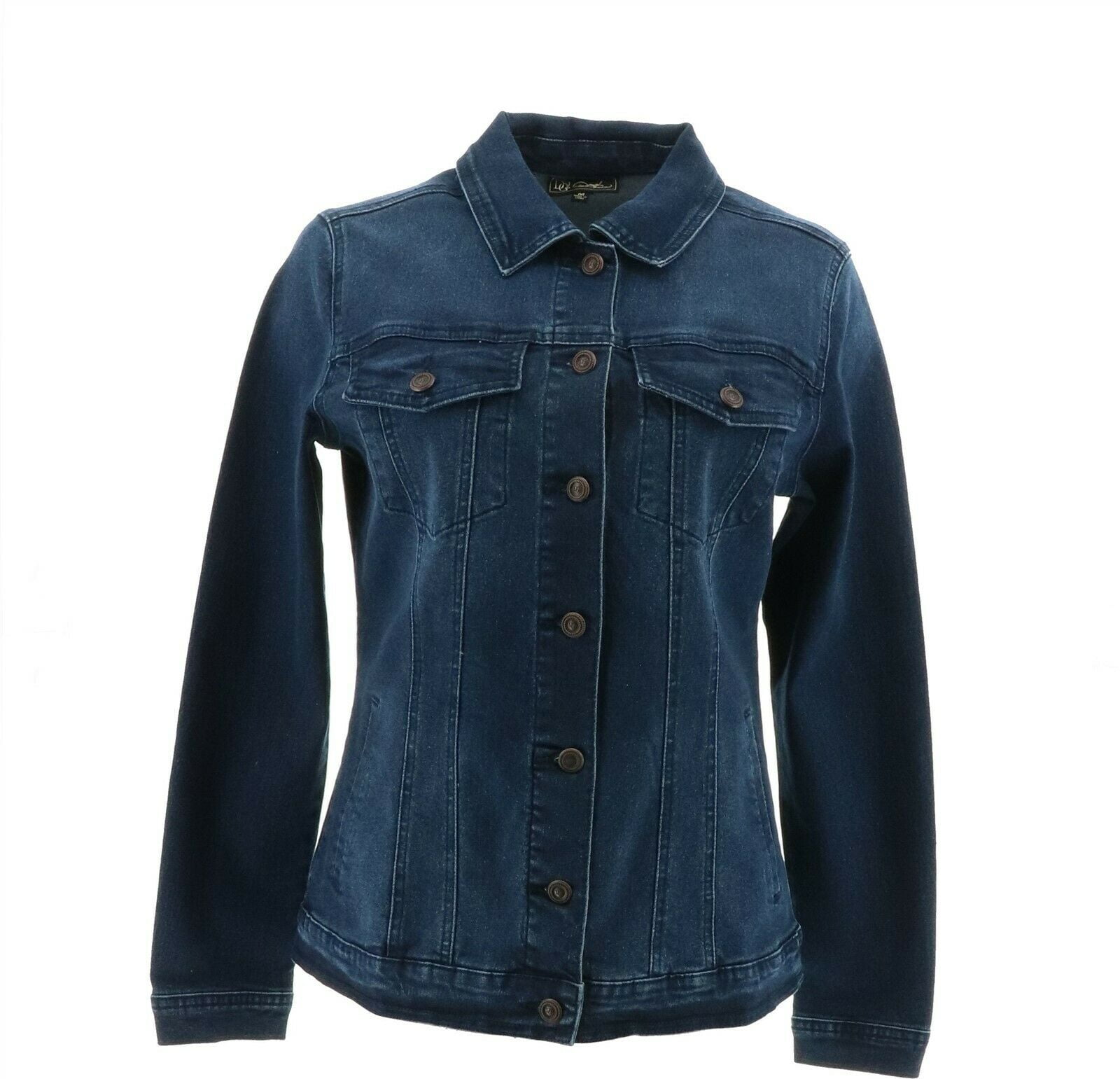 DG2 Diane Gilman Denim Jacket Floral 