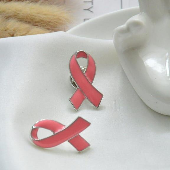 Segolike 2Pcs Fashion Ribbon Brooch Badge Lapel Pin Suit Brooch Coat Accessories Chic Enamel Breast Cancer Awareness Brooch Pin