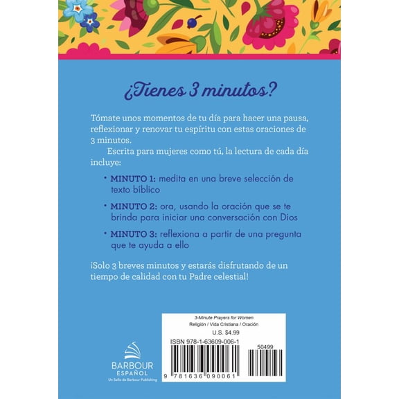 Oraciones De 3 Minutos Para Mujeres (Paperback)