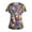 Light Purple #064, variant on Womens Mardi Gras Scrub Tops Glitter V Neck Mask Print Uniform Carnival Sparkly Short Sleeve Gold Scrubs with Pockets Purple Pink 5XL
