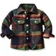 thumbnail image 1 of Bebé Niños Niñas Camisa De Franela Chaquetas Niño A Cuadros De Manga Larga Solapa Botón Camisas Otoño Invierno Caliente Abrigo Outwear, 1 of 3