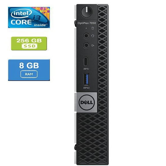 Used: DELL 7050 MICRO Intel Core i3-7100T 3.40 GHz, 8GB, 256GB SSD, Win 10 Pro