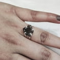 thumbnail image 2 of Natural Smoky Quartz Ring, Rough Quartz Gemstone Ring, Birthstone, Hammered 2 Band, 925 Sterling Silver, Womens Ring, Christmas, Thanksgiving, Handmade, Statement Jewelry, Rough Gemstone Jewelry, 2 of 5