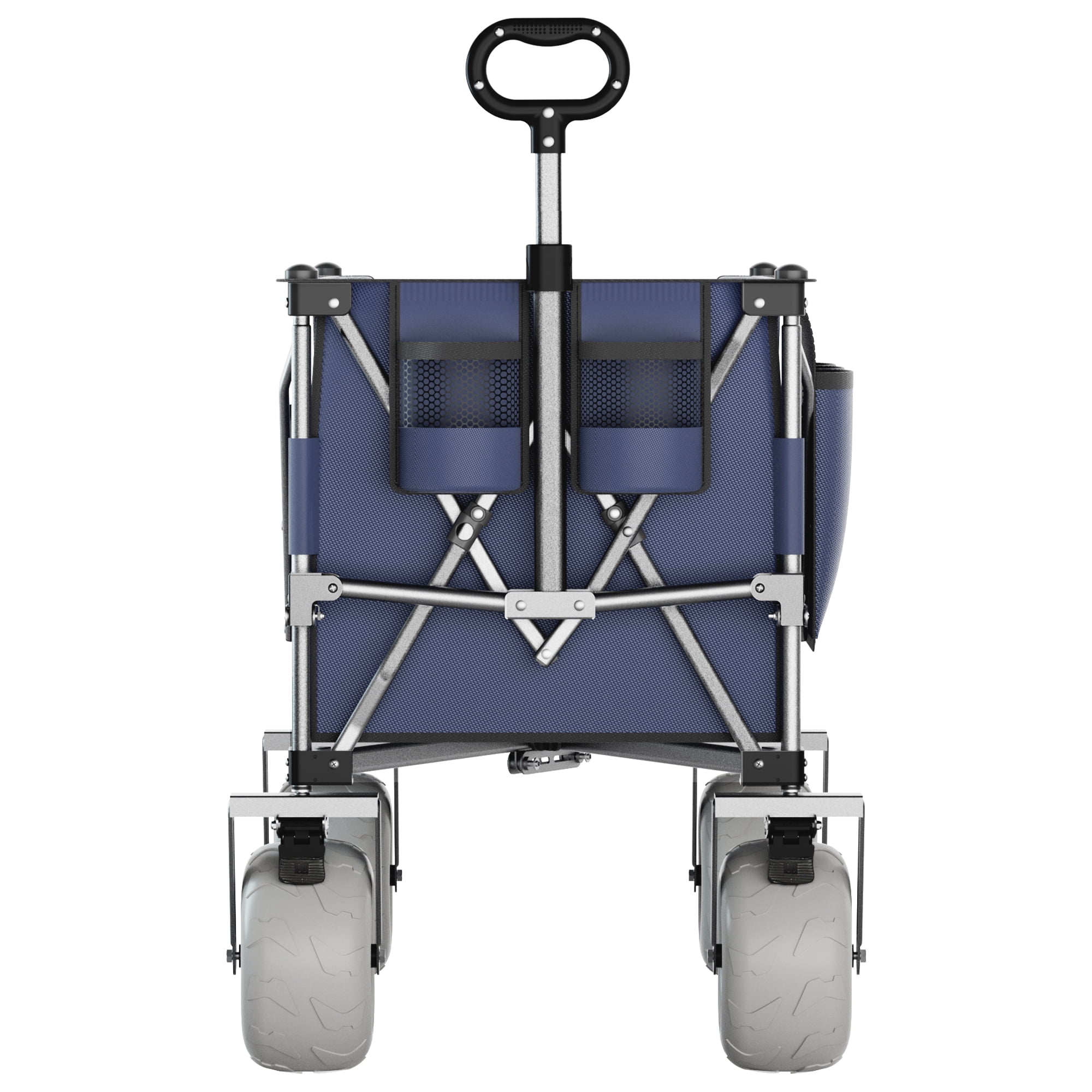 Beach Wagon with 9x4 PU Wheels 500 lbs Capacity Expandable Tailgate 300L Storage Sand Cart