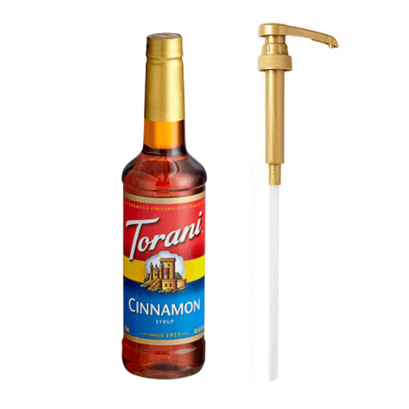 Torani Cinnamon Flavoring Syrup Plastic 750 mL Bonus Squeeze Pump