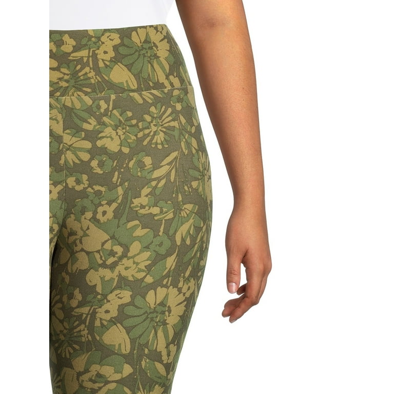 Terra & Sky Women's Plus Size Printed Capri Leggings, 2-Pack