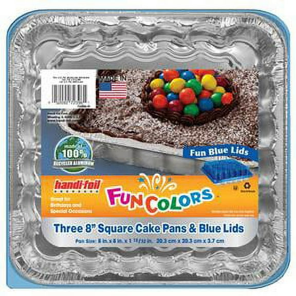 Fun Colors Square Cake Pans With Blue Lids
