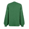 thumbnail image 6 of Fashionable Womens Puff Long Sleeves Open Front Outerwear Coat Knit Casual Loose Fit Sweater Cardigan Jackets, 6 of 9