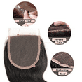 thumbnail image 6 of Straight Lace Closure 4x4 Free Part Closure 100% Brazilian Virgin Human Hair Swiss Lace Closure Straight Hair Pre-Plucked with Baby Hair Natural Black Color 18 inch, 6 of 6