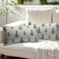 thumbnail image 3 of Christmas Tree Lumbar Pillow Covers 12x20 Set of 2 Green Xmas Vintage Winter Print Decorative Outdoor Linen Throw Pillows Cases Cushion Cover Rustic Holiday Decoration Farmhouse Sofa Couch Bed Decor, 3 of 4