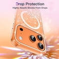 thumbnail image 5 of JETech Glitter Case for iPhone 17 Pro 6.3-Inch Compatible with MagSafe, Clear Cute Bling Sparkle for Women and Girls, Shiny Shockproof Magnetic Sparkly Phone Cover (Orange), 5 of 6