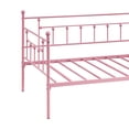 thumbnail image 6 of VECELO Twin Size Metal Daybed Frame, Heavy Duty Steel Slats Support, Mattress Foundation Sofa Bed, Pink, 6 of 10