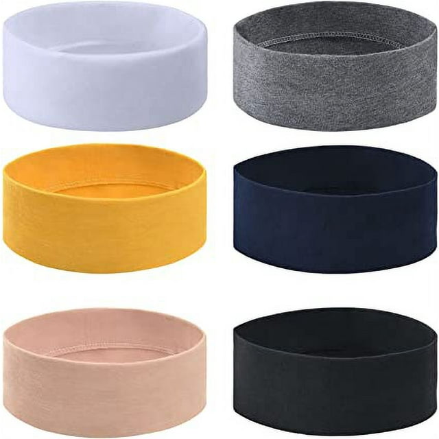 Diademas elásticas, juego de 6 diademas para mujer, diademas para yoga, diademas para correr, accesorios para el cabello para entrenamiento deportivo, Color sólido