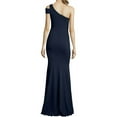 thumbnail image 2 of Betsy & Adam Womens Asymmetrical Solid One Shoulder Mermaid Gown Dress, Blue, Petite, 8P, 2 of 2