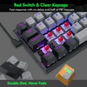 E-YOOSO 63 Keys Wireless Mechanical Keyboard - Compact RGB Gaming Keyboard with Hot-Swappable Linear Red Switches, Bluetooth/2.4G/USB-C, Rechargeable for Windows/Mac