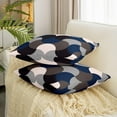 thumbnail image 3 of Geometric Square Cushion Covers Set of 2 Geometry Blue Grey Black Reversible Throw Pillow Covers For Living Room Bedroom Decor Modern Art Pillow Covers Home Decor Luxury Abstract Art 20 x 20-Inch, 3 of 6