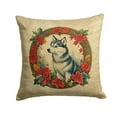 thumbnail image 2 of Alaskan Klee Kai Christmas Flowers Throw Pillow 14 in x 14 in, 2 of 2
