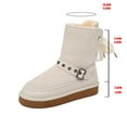 thumbnail image 5 of Platform Snow Boots for Women Stitching Suede High Top Lace up Buckle Strap Warm Furry Lined Winter Booties A 8, 5 of 8