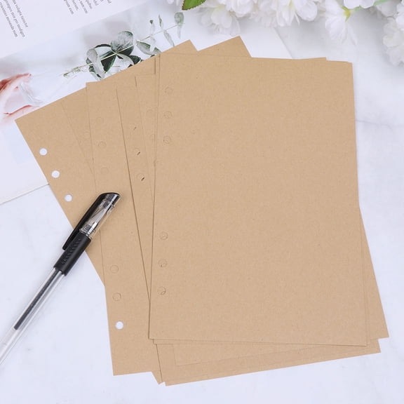 FONDOTIN Loose Leaf Paper 3 Packages Rectangular Khaki A6 Size For Students Staff Daily Use Office