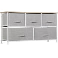 thumbnail image 7 of ZENY 5 Drawer Fabric Dresser Chests Wide Storage Tower Organizer Unit, White, 7 of 7